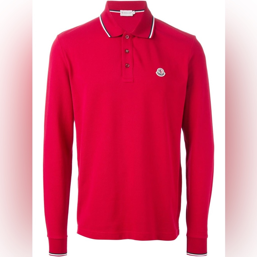 Men's Red Moncler Polo Shirt